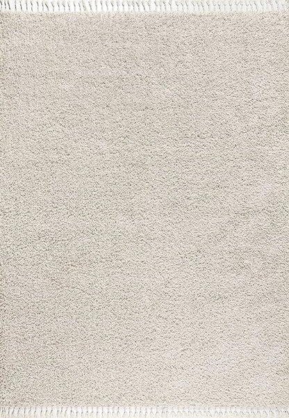 JONATHAN Y Mercer Shag Plush Tassel Cream Indoor Area Rug, 8x10, Contemporary, Modern, Easy-Cleaning for Living Room, Bedroom, Kitchen, Pet Friendly, Non-Shedding (MCR100D-8)