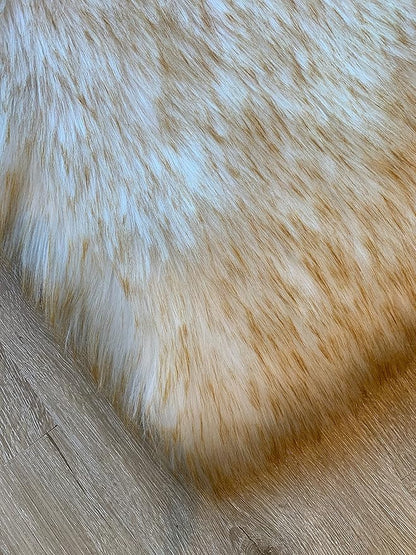 LAMBZY High Pile Super Soft Faux Sheepskin Rug (8'x11', White/Brown Tips)