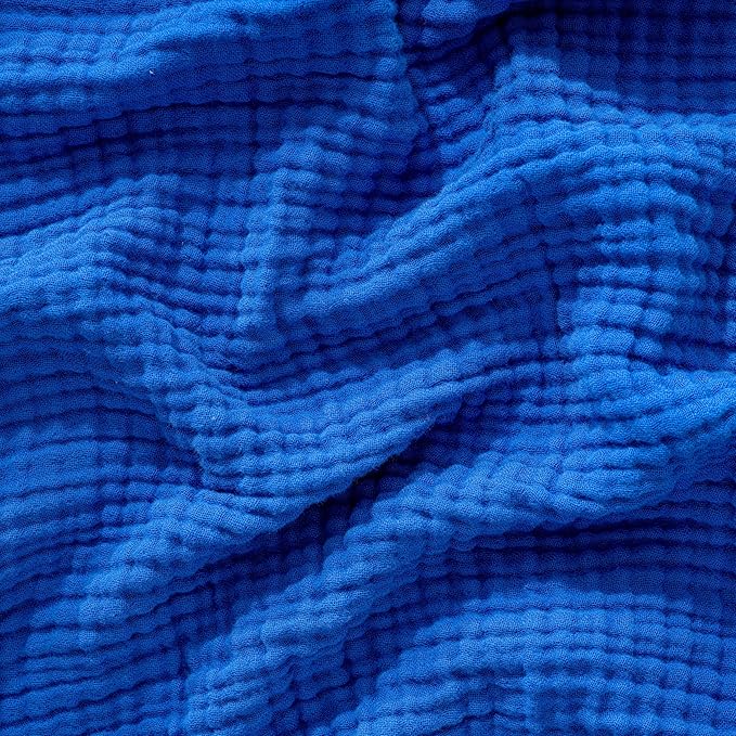 Muslin Blanket - Pure 100% Turkish Cotton Airy Soft Light Versatile Gauze Throw Blanket for Bed, Couch, Sofa (Blue, Throw Size (50" x 66" inch))
