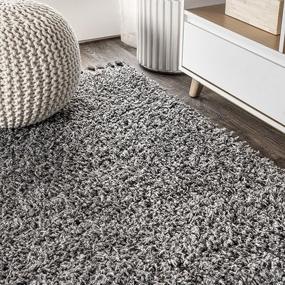 JONATHAN Y Mercer Shag Plush Tassel Charcoal Runner Rug, 2x8, Contemporary, Modern, Easy-Cleaning for Living Room, Bedroom, Kitchen, Pet Friendly, Non-Shedding (MCR100B-28)