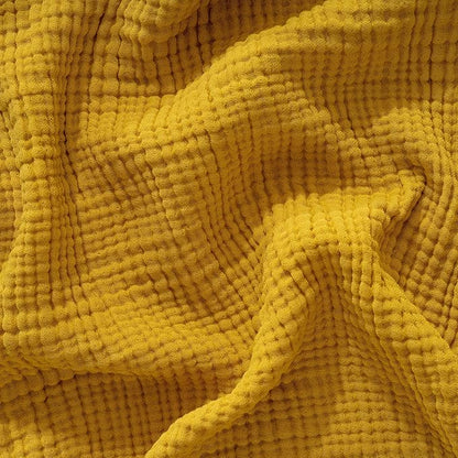 Muslin Blanket - Pure 100% Turkish Cotton Airy Soft Light Versatile Gauze Throw Blanket for Bed, Couch, Sofa (Mustard Yellow, Throw Size (50" x 66" inch))