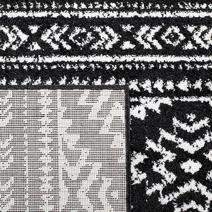 SAFAVIEH Tulum Collection Runner Rug - 2' x 17', Black & Ivory, Moroccan Boho Tribal Design, Non-Shedding & Easy to Clean, Ideal for Living Room, Hallway, Foyer, Bedroom (TUL272Z)