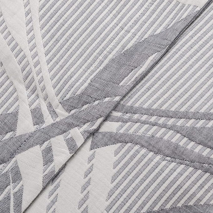 NTBAY 3 Layers Cotton Muslin 68x92 Twin Bed Blanket, Super Soft Breathable Thermal Yarn Dyed Quilt for Adults, Perfect Lightweight Blanket for Couch Sofa Bed All Seasons, Grey Wave