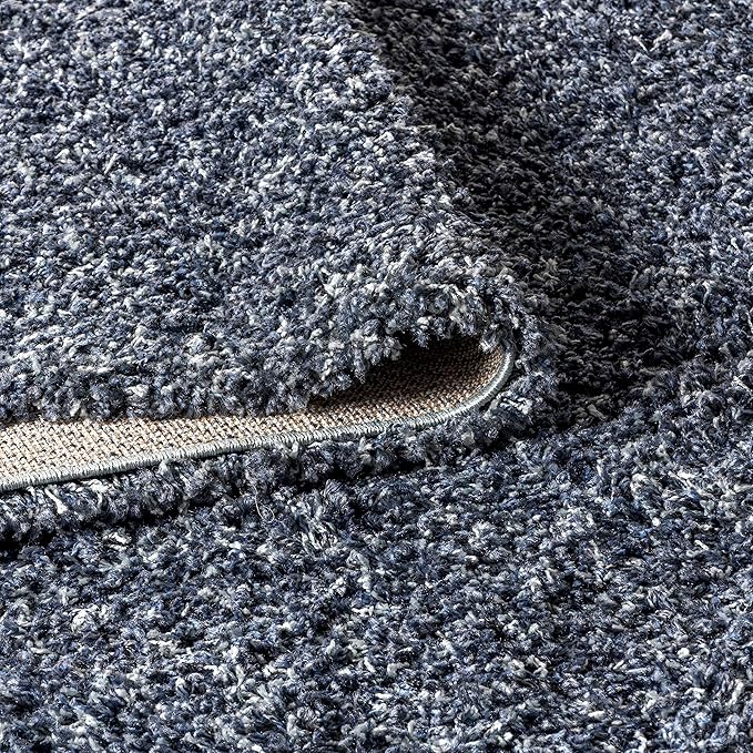 JONATHAN Y Mercer Shag Plush Tassel Denim Blue Indoor Area Rug, 8x10, Contemporary, Modern, Easy-Cleaning for Living Room, Bedroom, Kitchen, Pet Friendly, Non-Shedding (MCR100C-8)