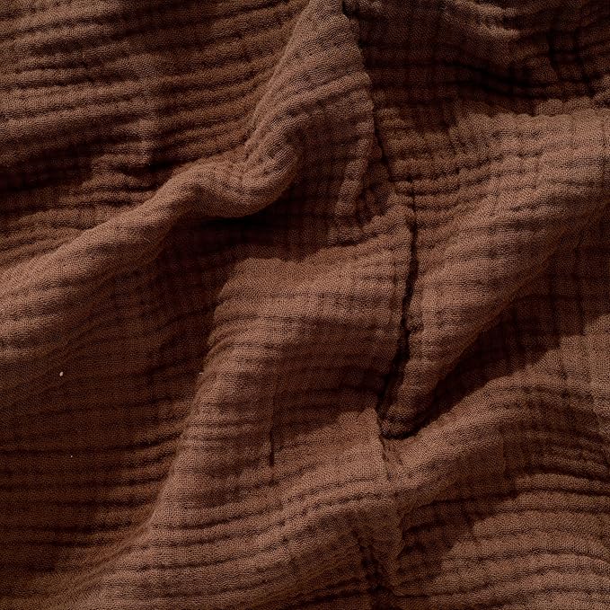 Muslin Blanket - Pure 100% Turkish Cotton Airy Soft Light Versatile Gauze Throw Blanket for Bed, Couch, Sofa (Dark Brown, Throw Size (50" x 66" inch))