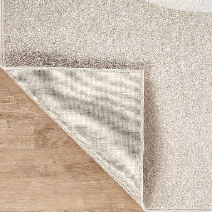 Abani Deco Collection Area Rug - Beige Modern Abstract Ribbon Design - 2' x 3' - for Living Room, Bedroom & Office