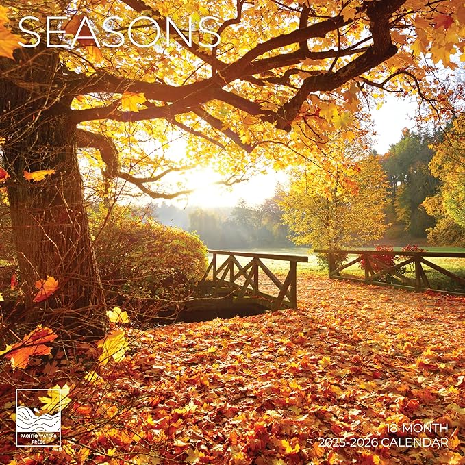 2026 Seasons Wall Calendar | 12" x 24" Open | Giftable Nature Calendar 2026 | Thick & Sturdy Paper for Organizing & Planning | Pacific Waters Press (Seasons)