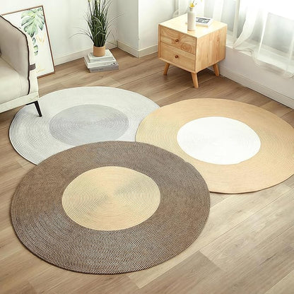Cotton Rope Area Rug for Cats, Cat Scratching Rug, Washable Round Vintage Reversible Woven Tassel Rug, Soft and Stylish Home Accent, Easy Clean, Multiple Sizes (Gray, 32" (80cm))