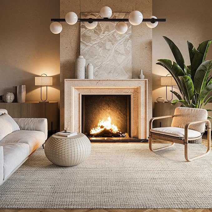 nuLOOM Ashli Solid Farmhouse Jute Area Rug, 3x5, Off-white