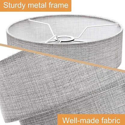 EDISLIVE 3-tier Drum Linen Lamp Shade for Pendant Lamp Floor Lamp Chandelier Replacement Shade Clip on Bulb Classic Round Lampshade Cover Only