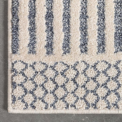 Well Woven Harlow Collection Briar Light Blue - Modern Tribal Minimalist Geometric 6x9 Area Rug - Ideal for Living Room, Dining Room & Bedroom - Durable, Stain Resistant & Easy to Clean
