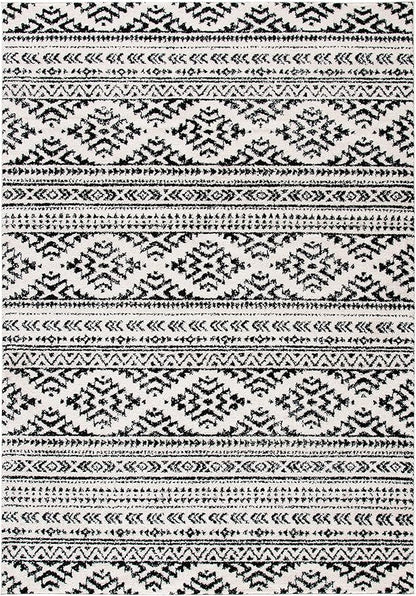 SAFAVIEH Area Rug 4x6 - Tulum Collection - Ivory & Black, Moroccan Boho Tribal Design, Non-Shedding & Easy to Clean, Ideal for Living Room, Bedroom, Dining Space (TUL272B)
