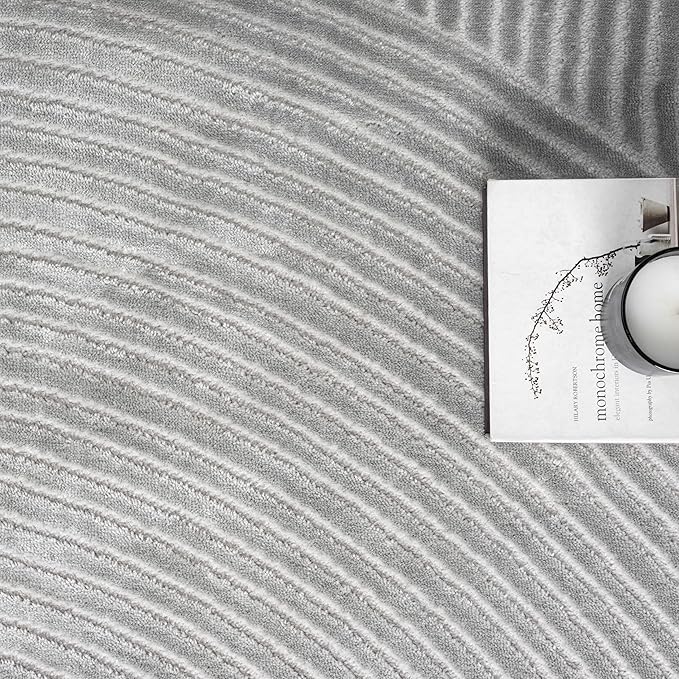 Abani Grey Area Rug for Living Room, Bedroom - Zen Reiki Pattern- 5 x 8 -Durable & Easy to Clean