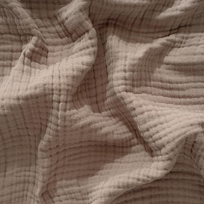 Muslin Blanket - Pure 100% Turkish Cotton Airy Soft Light Versatile Gauze Throw Blanket for Bed, Couch, Sofa (Taupe, Twin XL Size (71" x 95" inch))