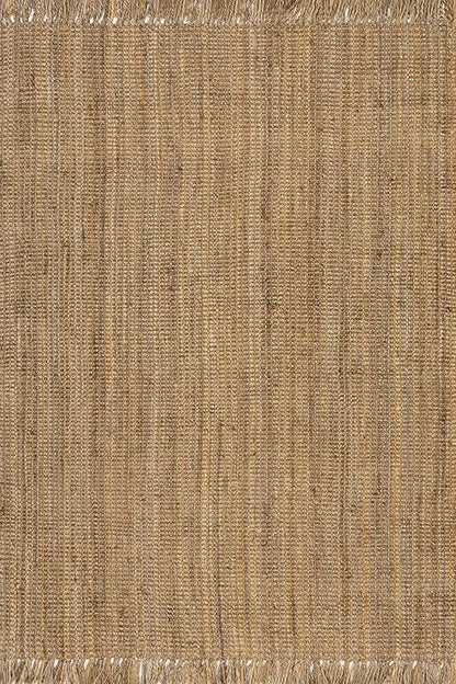Nuloom Daniela Natural, 8' Square, Handmade, Jute, Tassel, Soft and Textured, High Traffic, Stain Resistant, Easy Clean, Durable Area Rug for Bedroom, Living Room, Dining Space, Foyer, Entryway