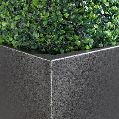 Wallowa Metallic Heavy Tall Outdoor/Indoor Planter Box, Seamless Metal Planter, Rectangular, 14”Lx14”Wx30”H, 25 Pounds, Dark Gray, No Assembly, 1 Pack