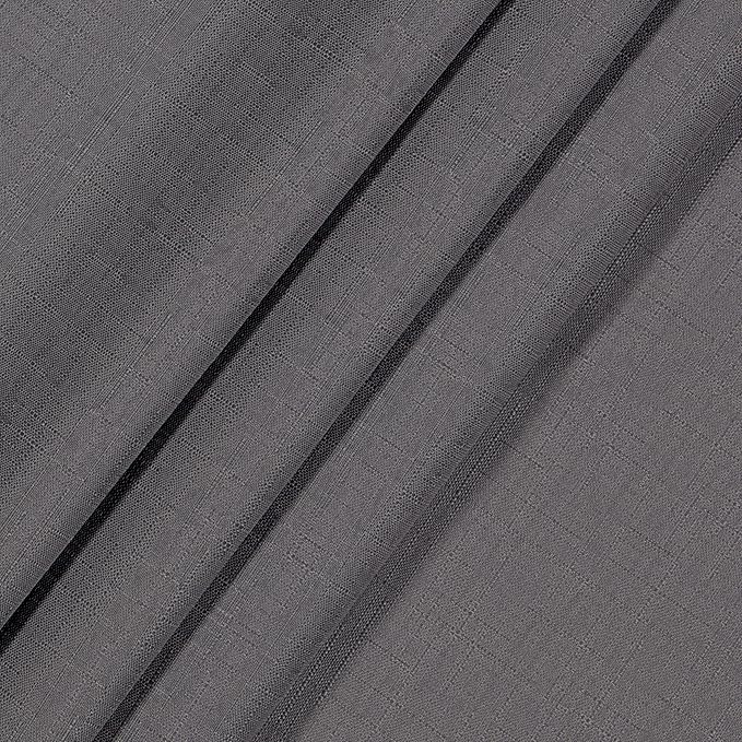 Eclipse Kendall Solid Textured Blackout Thermal Insulated Lining Grommet Window Curtain for Bedroom (1 Panel), 42 in x 63 in, Charcoal