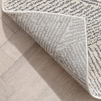 Well Woven Ezio Beige Tribal Geometric Distressed High-Lo Pile Area Rug 8x10 (7'10" x 10'6")