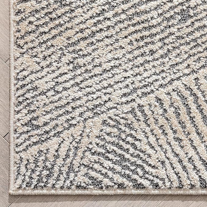 Well Woven Ezio Beige Tribal Geometric Distressed High-Lo Pile Area Rug 8x10 (7'10" x 10'6")