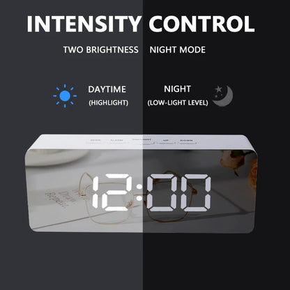 Digital Alarm Clock LED Electronic Desktop Clock with Temperature for Bedroom Home Office Teens Kids