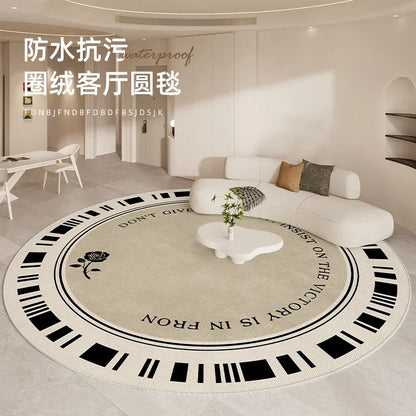 Minimalist Rugs for Bedroom Large Area Living Room Decoration Carpet Home Waterproof Anti-fouling Mat Round Anti-slip Lounge Rug