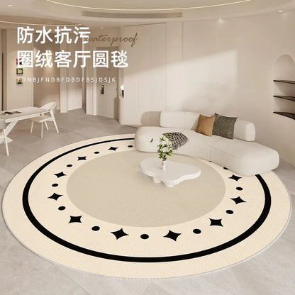 Minimalist Rugs for Bedroom Large Area Living Room Decoration Carpet Home Waterproof Anti-fouling Mat Round Anti-slip Lounge Rug