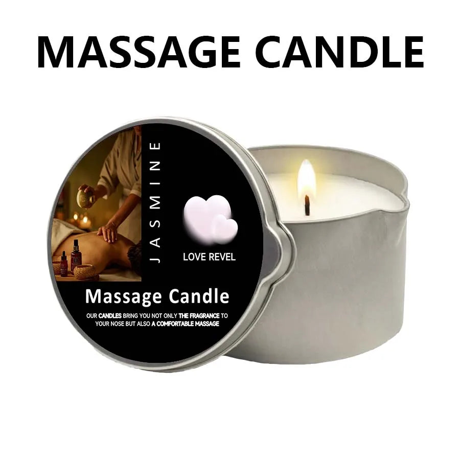 Massage Candle -Essential Oil- Six different scents , 1oz/2oz Melts into Warm Massage Oil - Sensual Massage Candle, Pour Spout