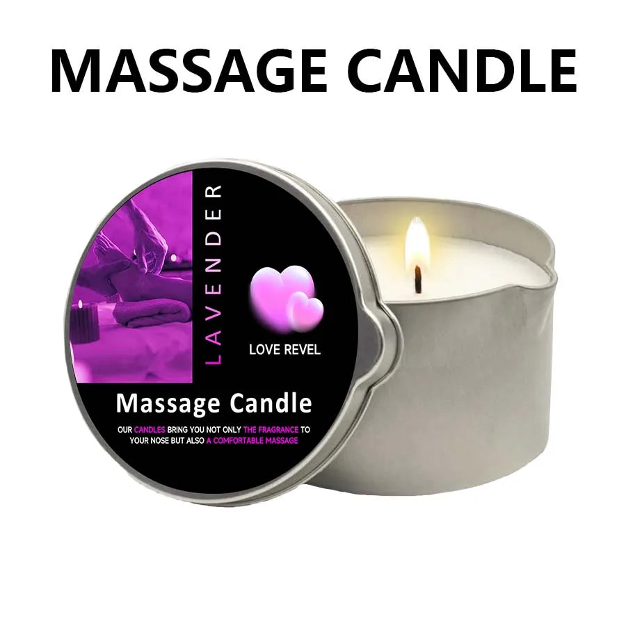 Massage Candle -Essential Oil- Six different scents , 1oz/2oz Melts into Warm Massage Oil - Sensual Massage Candle, Pour Spout