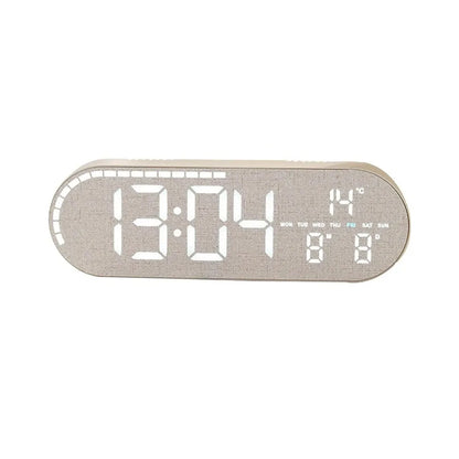 Minimalist Design Digital Wall Clock Silent Operation Nordic Style Alarm Clock Temperature Date Display Hanging Mount
