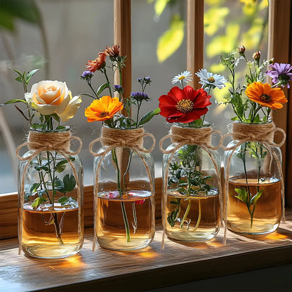 Glass Vases Clear Flowers Vases Nordic Flower Bottle Retro Plants Glass Jar Wedding Decoration Home Decor Home Desktop Decor