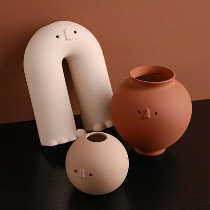 Abstract Vases Ceramics Decoration Flower Vase Aesthetic Art Vases Living Room Elegant Flowers Bottle Cute Minimalist Decor