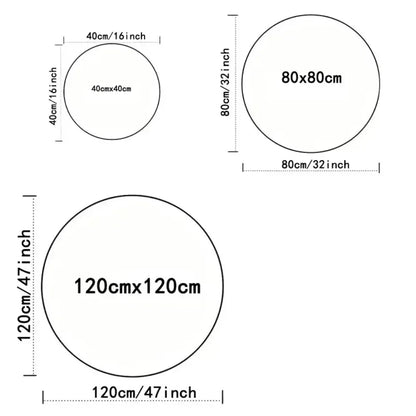 Modern Cream Round Rug with Abstract Black Lines Pattern Minimalist Carpet for Living Room Bedroom Home Decor Non-Slip Floor Mat